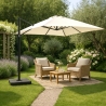 Parasol déporté de jardin 3x3 carré en aluminium bars hôtels Vienna Remises