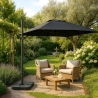 Parasol déporté avec bras réglable en aluminium 3x3 Vienna Noir Dimensions