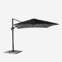 Parasol de jardin déporté mât réglable en aluminium 3x3 Paradise Noir Modèle