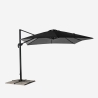 Parasol de jardin déporté mât réglable en aluminium 3x3 Paradise Noir Modèle