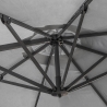 Parasol de jardin déporté mât réglable en aluminium 3x3 Paradise Noir 