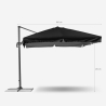 Parasol de jardin déporté mât réglable en aluminium 3x3 Paradise Noir 