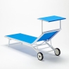 Bain de soleil avec roues transat aluminium jardin piscine Alabama 