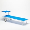 Bain de soleil avec roues transat aluminium jardin piscine Alabama 