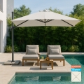 Parasol déporté de jardin carré 3x3 mât en aluminium Paradise Promotion