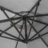 Parasol déporté de jardin carré 3x3 mât en aluminium Paradise 