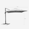 Parasol déporté de jardin carré 3x3 mât en aluminium Paradise 