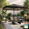 Parasol droit de jardin rectangulaire en aluminium 3x2 Eden Noir Promotion
