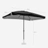 Parasol droit de jardin rectangulaire en aluminium 3x2 Eden Noir Dimensions