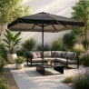 Parasol droit de jardin rectangulaire en aluminium 3x2 Eden Noir Remises
