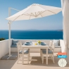 Parasol de jardin déporté en aluminium 3x3 Paradise White Promotion