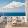 Parasol de jardin déporté en aluminium 3x3 Paradise White Remises