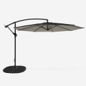Parasol de jardin déporté 3 mètres octogonal en aluminium bar Fan Noir Prix