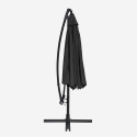Parasol de jardin déporté 3 mètres octogonal en aluminium bar Fan Noir Achat
