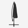 Parasol de jardin déporté 3 mètres octogonal en aluminium bar Fan Noir Achat