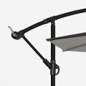Parasol de jardin déporté 3 mètres octogonal en aluminium bar Fan Noir 