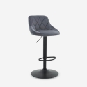 Tabouret de bar cuisine pivotant réglable repose-pieds velours matelassé Nox Promotion