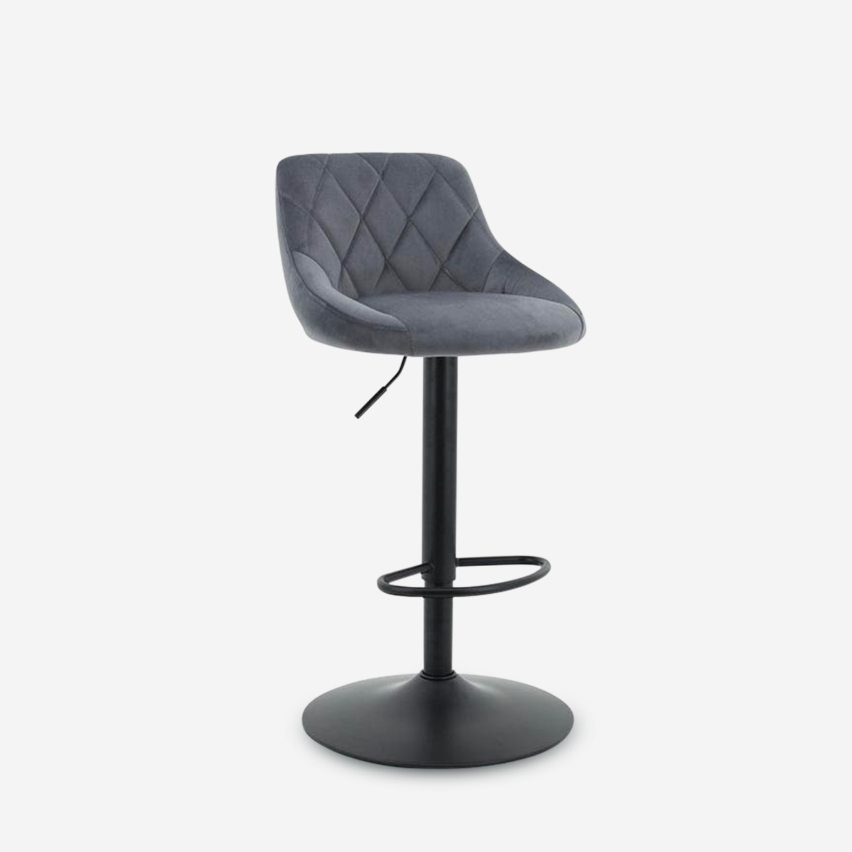 Tabouret de bar cuisine pivotant réglable repose-pieds velours matelassé Nox Promotion
