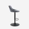Tabouret de bar cuisine pivotant réglable repose-pieds velours matelassé Nox Modèle