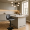 Tabouret de bar cuisine pivotant réglable repose-pieds velours matelassé Nox Remises