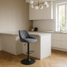 Tabouret de bar cuisine pivotant réglable repose-pieds velours matelassé Nox Achat