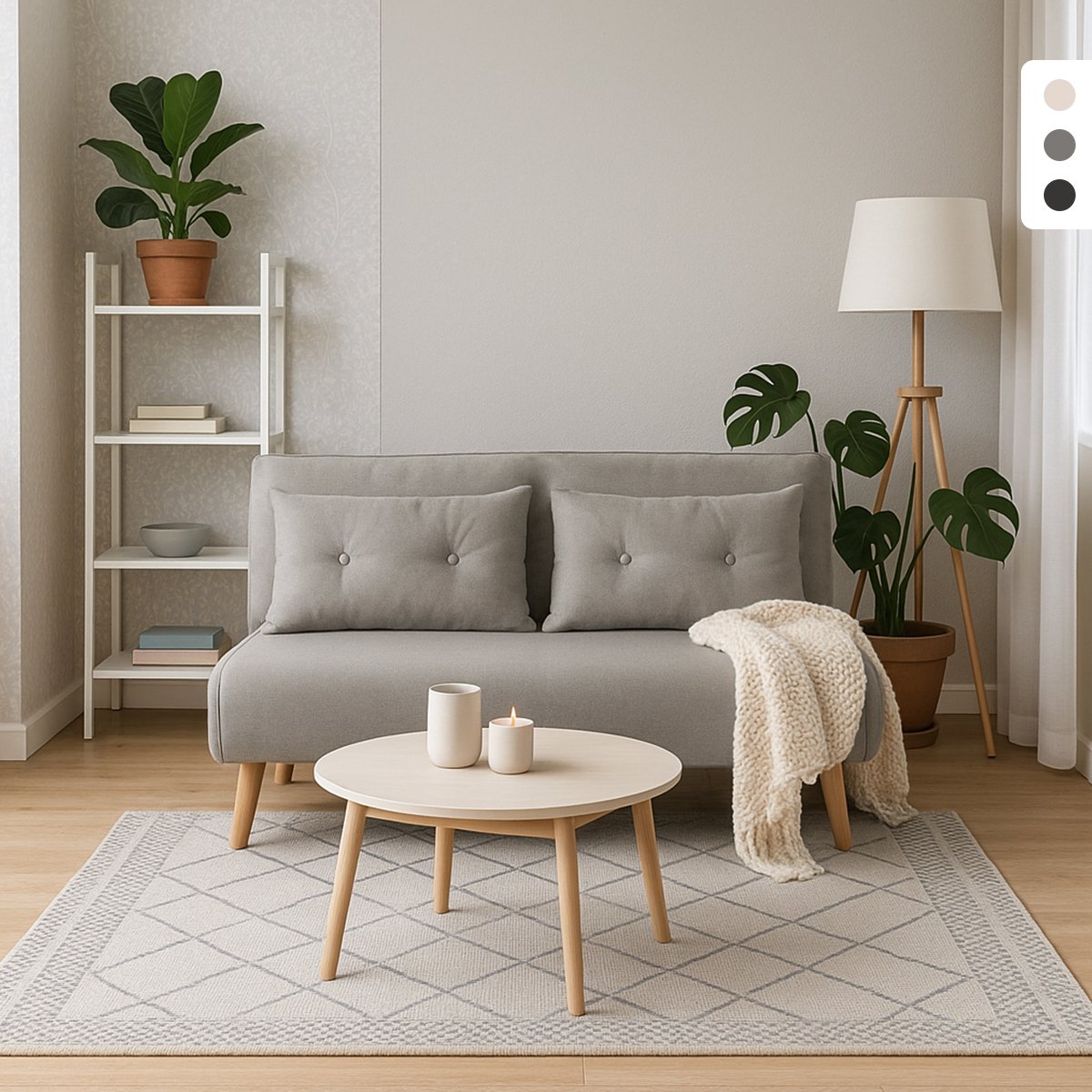 Canapé-lit 2 places style scandinave en tissu Elettra Promotion Canapé-lit 2 places style scandinave en tissu Elettra Promotion