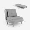 Fauteuil-lit pliant en tissu avec pieds en bois Miriam 