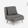 Fauteuil-lit pliant en tissu avec pieds en bois Miriam Promotion