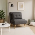 Fauteuil-lit pliant en tissu avec pieds en bois Miriam Vente