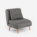 Fauteuil-lit pliant en tissu avec pieds en bois Miriam Offre