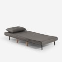 Fauteuil-lit pliant en tissu avec pieds en bois Miriam Réductions