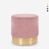 Pouf repose-pieds tabouret bas rembourré rond design velours Rossetto Dimensions