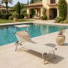 4 bains de soleil de plage en aluminium avec pare-soleil Nettuno Remises