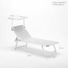 4 bains de soleil de plage en aluminium avec pare-soleil Nettuno 