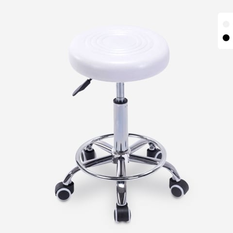 Tabouret à roulettes pivotant avec assise en similicuir Nabu Promotion