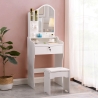 Coiffeuse et table de maquillage mobile avec miroir et tabouret Flora Achat
