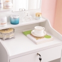 Coiffeuse et table de maquillage mobile avec miroir et tabouret Flora 