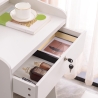 Coiffeuse et table de maquillage mobile avec miroir et tabouret Flora 