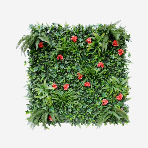 Haie artificielle 100x100cm plantes 3D jardin sempervirente Lemox Promotion