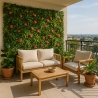 Haie artificielle 100x100cm plantes 3D jardin sempervirente Lemox Vente
