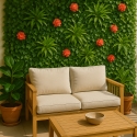 Haie artificielle 100x100cm plantes 3D jardin sempervirente Lemox Offre