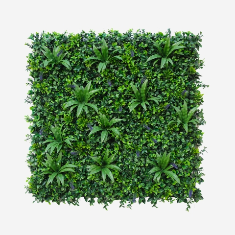Haie artificielle réaliste panneau 3D jardin 100x100cm Farnuk Promotion