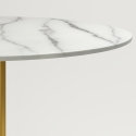 Table de salle à manger ronde style Goblet 120cm effet marbre doré Monika+ Choix