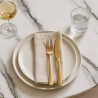 Table de salle à manger ronde style Goblet 120cm effet marbre doré Monika+ Dimensions