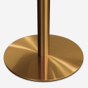 Table de salle à manger ronde style Goblet 120cm effet marbre doré Monika+ Prix