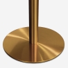 Table de salle à manger ronde style Goblet 120cm effet marbre doré Monika+ Prix