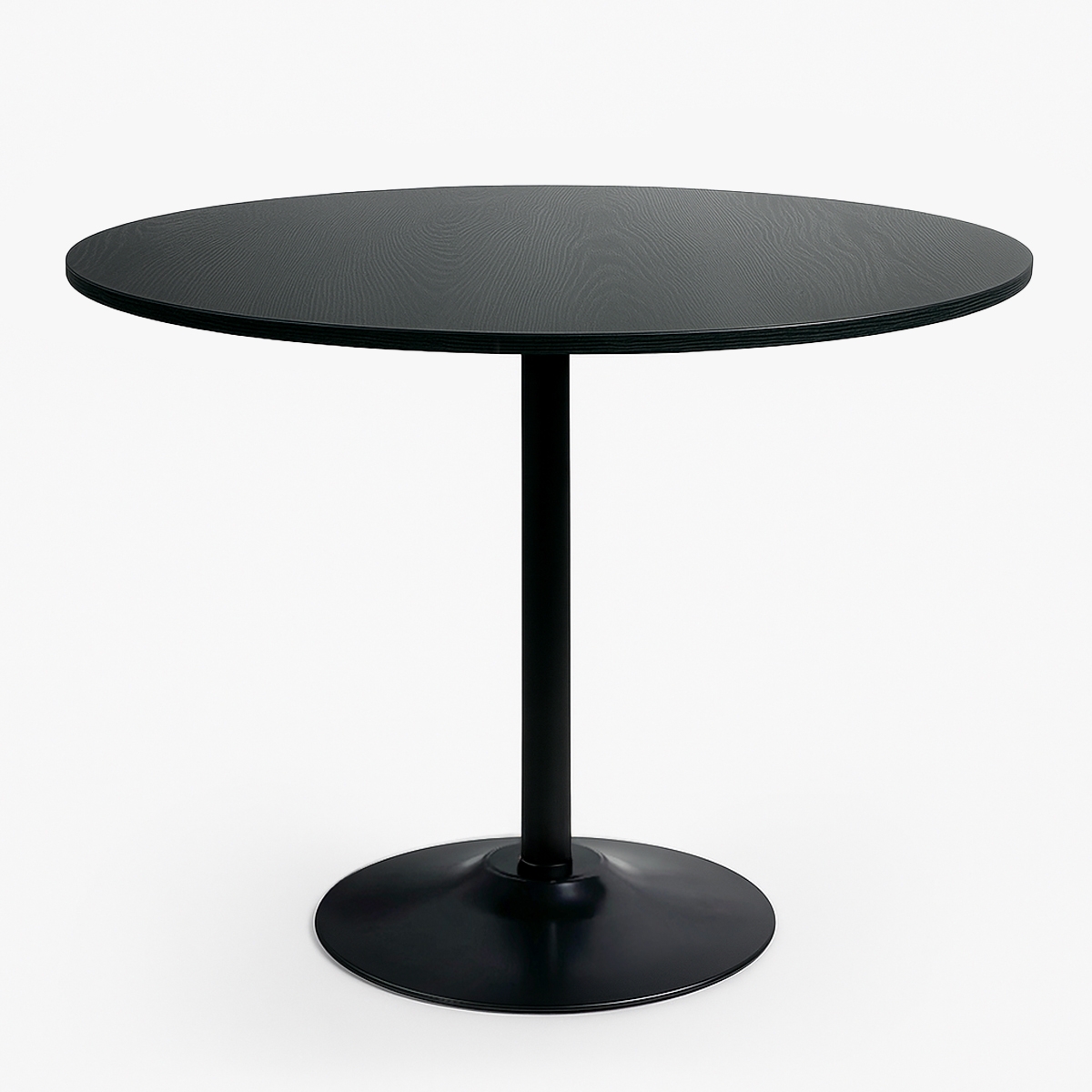 Table salle à manger moderne Goblet noire ronde 120cm Blackwood+ Promotion