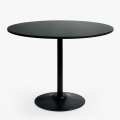 Table salle à manger moderne Goblet noire ronde 120cm Blackwood+ Promotion