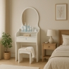 Meuble coiffeuse table de maquillage avec miroir tabouret chambre Katrina Promotion