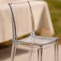 Chaise transparente salle à manger bar empilable B-Side Grand Soleil Remises